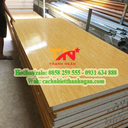 Tấm Vách Ngăn Panel Eps Mầu Vân Gỗ Giá Rẻ