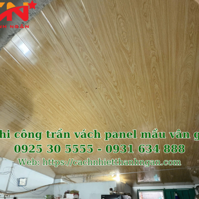 Thi Công Trần Vách Panel Mầu Vẫn Gỗ Tại Biên Hoà, Đồng Nai